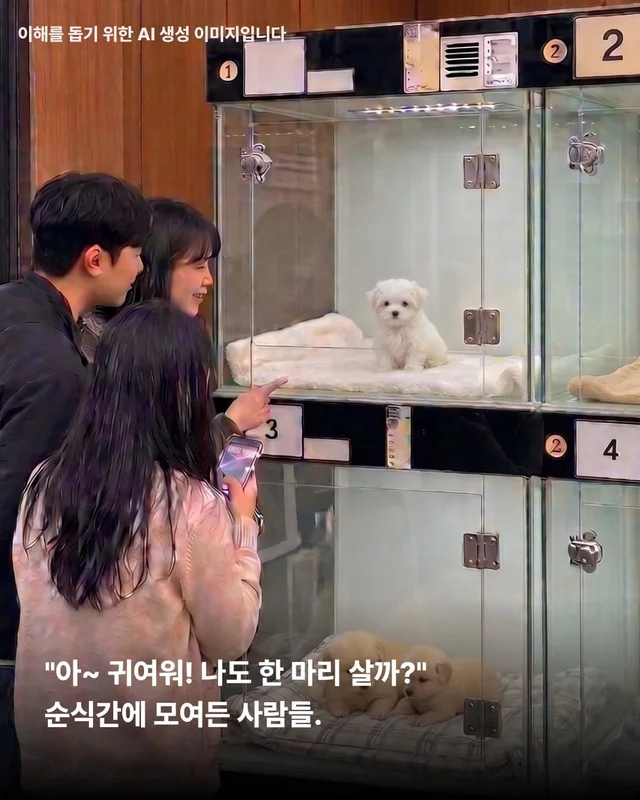 우리는 이 강아지들이 귀엽지 않습니다. 현장 사진